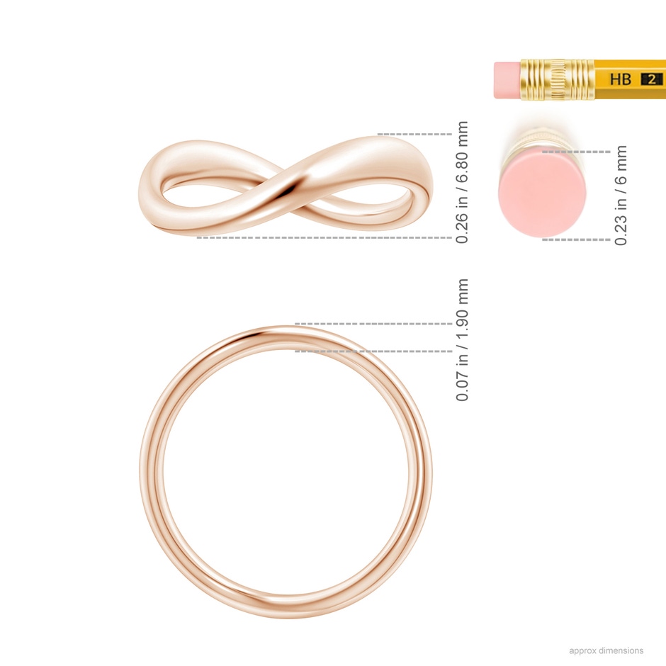 Natori x Angara Shangri-la - Brush Stroke Shangri-La Stackable Ring in Rose Gold ruler