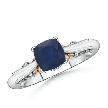 A - Blue Sapphire / 1.09 CT / 14 KT White Gold