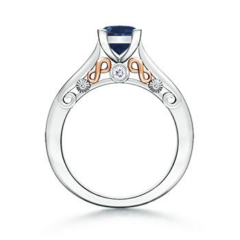 A - Blue Sapphire / 1.09 CT / 14 KT White Gold