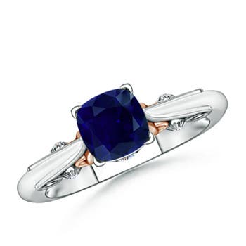 AA - Blue Sapphire / 1.09 CT / 14 KT White Gold