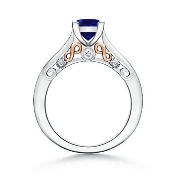 AA - Blue Sapphire / 1.09 CT / 14 KT White Gold