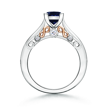 AAA - Blue Sapphire / 1.09 CT / 14 KT White Gold