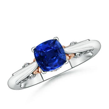 AAAA - Blue Sapphire / 1.09 CT / 14 KT White Gold