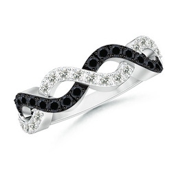 Infinity White Gold Enhanced Black Diamond Rings