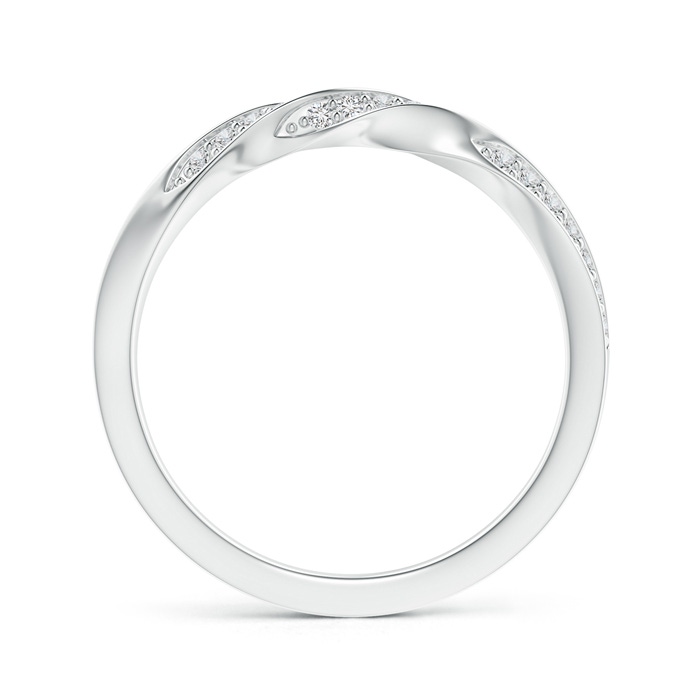 1.2mm HSI2 Pavé-Set Diamond Twisted Half Eternity Wedding Band in White Gold Product Image