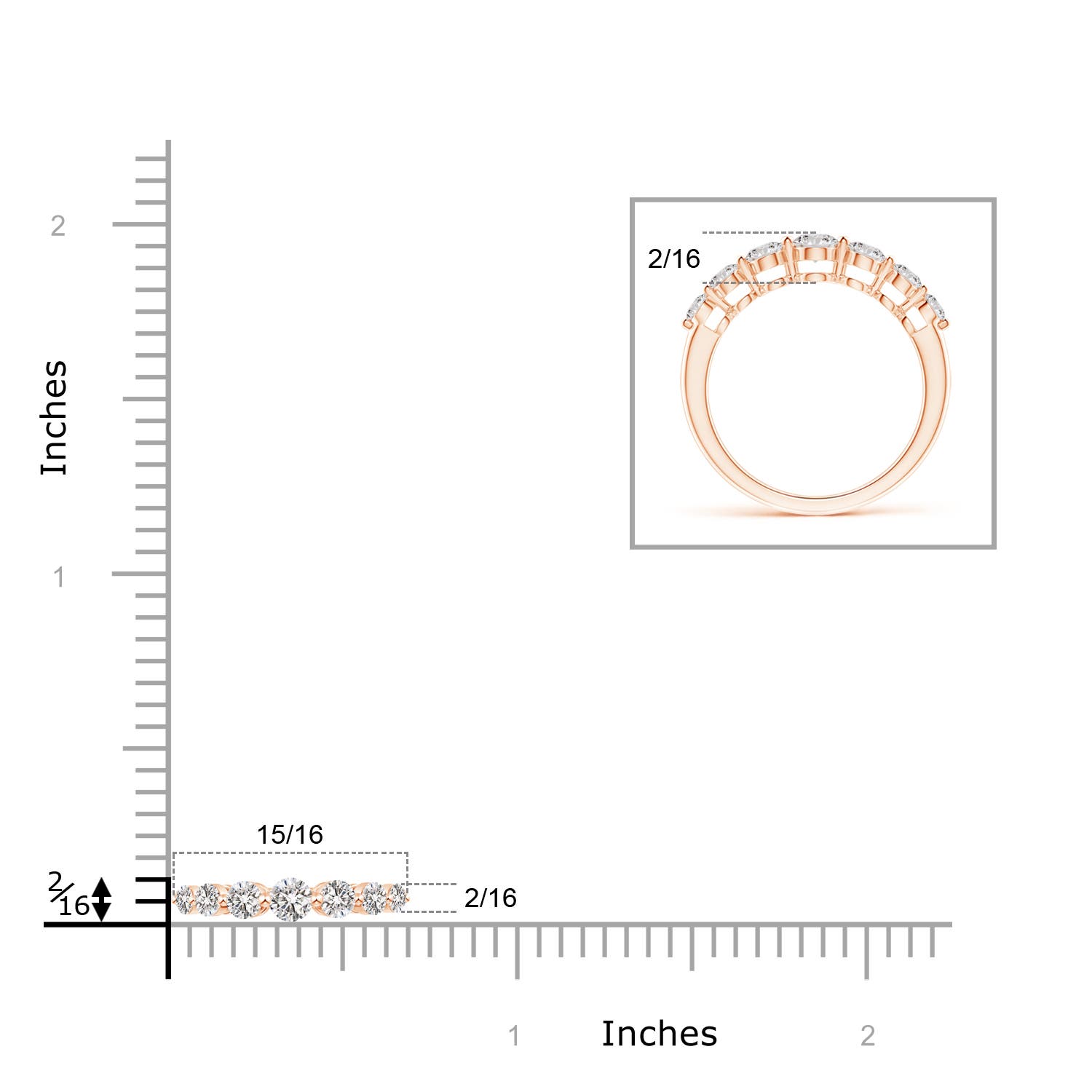 I-J, I1-I2 / 0.81 CT / 14 KT Rose Gold