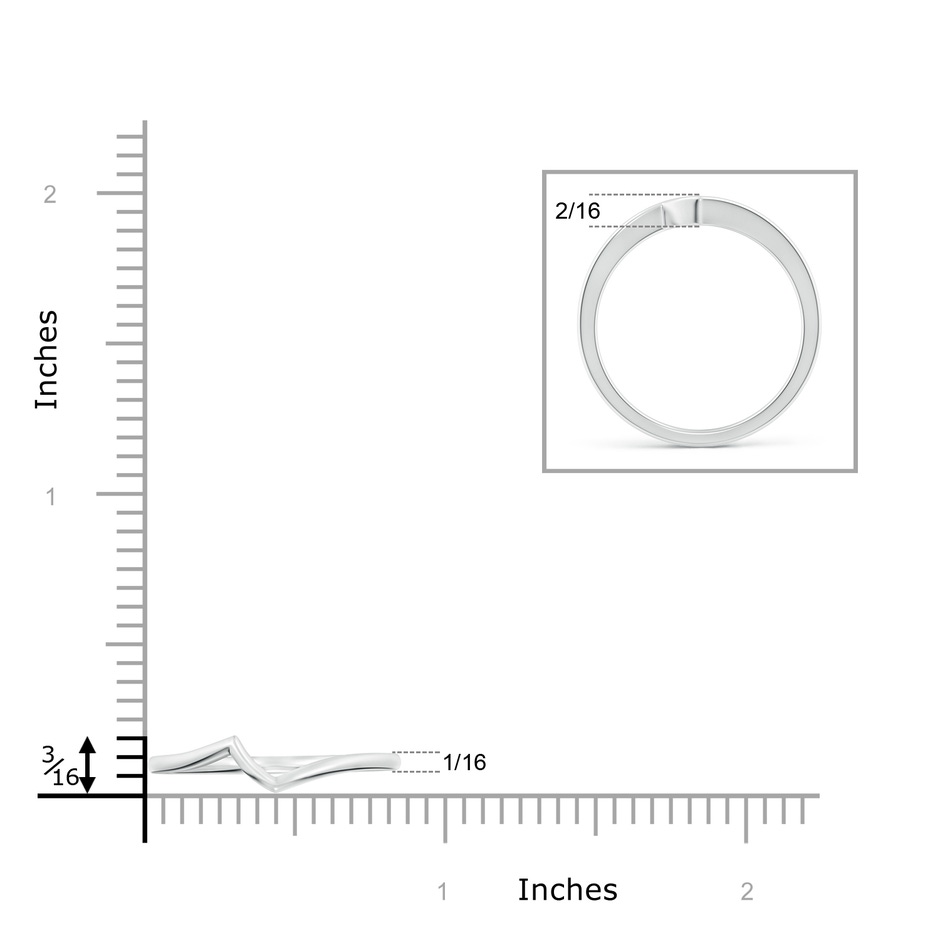1.5 Contoured Comfort Fit Wedding Band in White Gold ruler