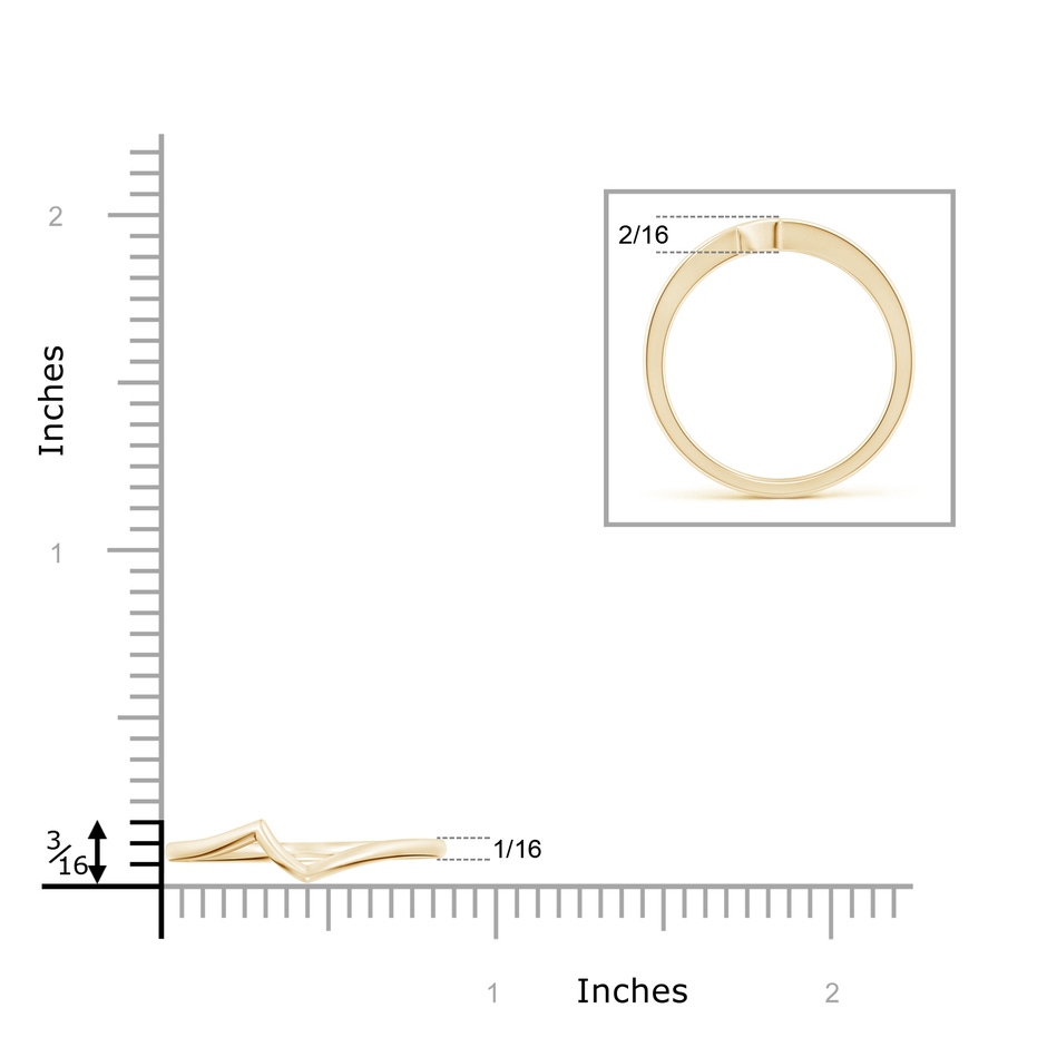 1.5 Contoured Comfort Fit Wedding Band in Yellow Gold ruler