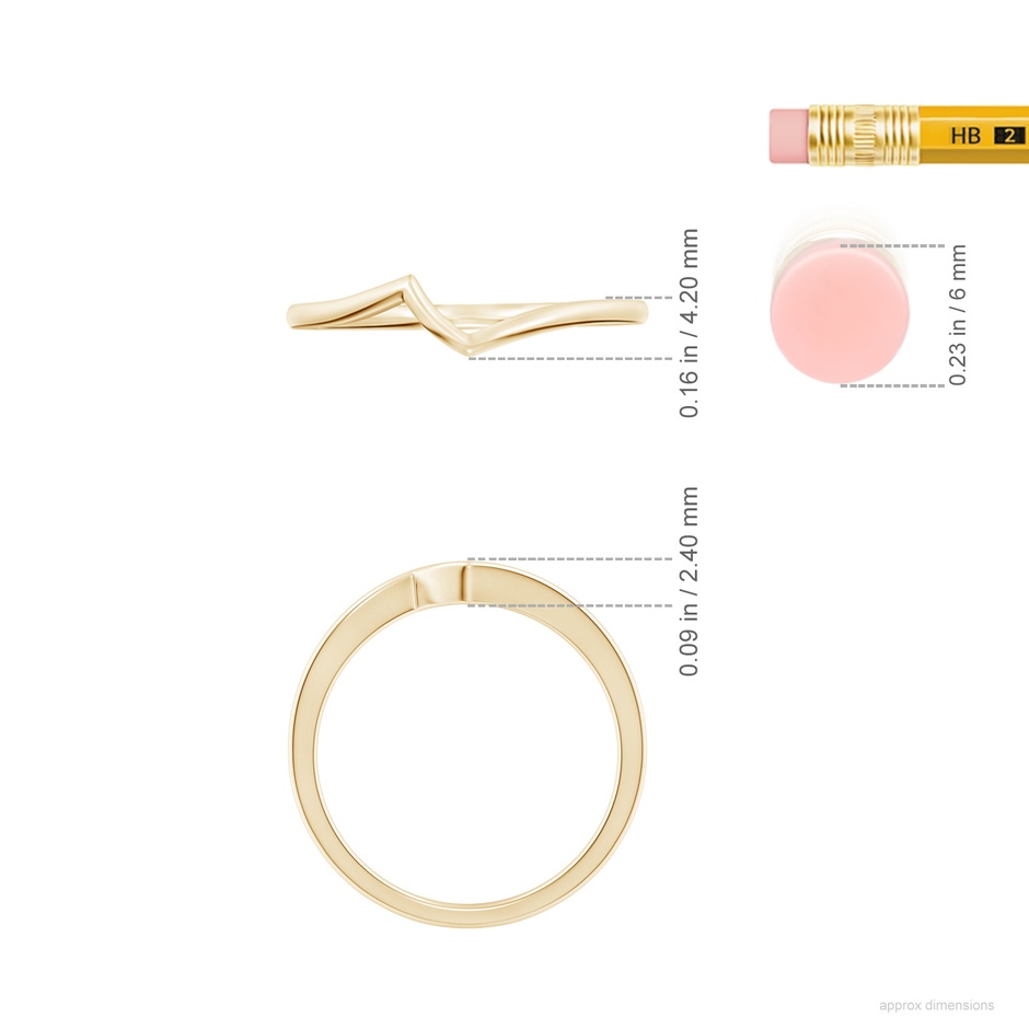 1.5 Contoured Comfort Fit Wedding Band in Yellow Gold ruler
