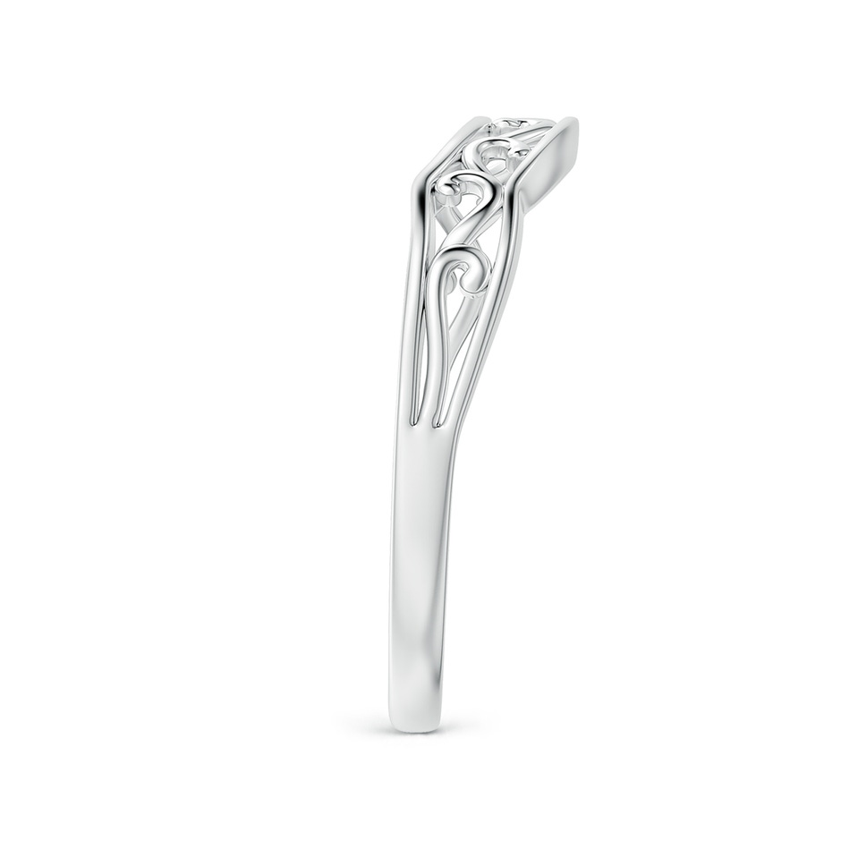 3.65 Vintage Style Diamond Curved Wedding Band with Filigree in P950 Platinum side 2