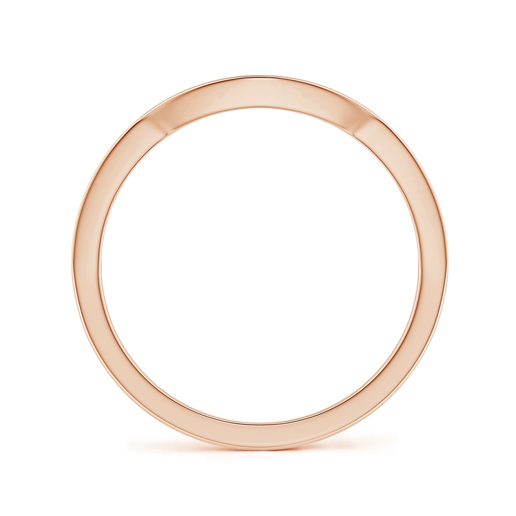3.65 Vintage Style Diamond Curved Wedding Band with Filigree in Rose Gold - side 1
