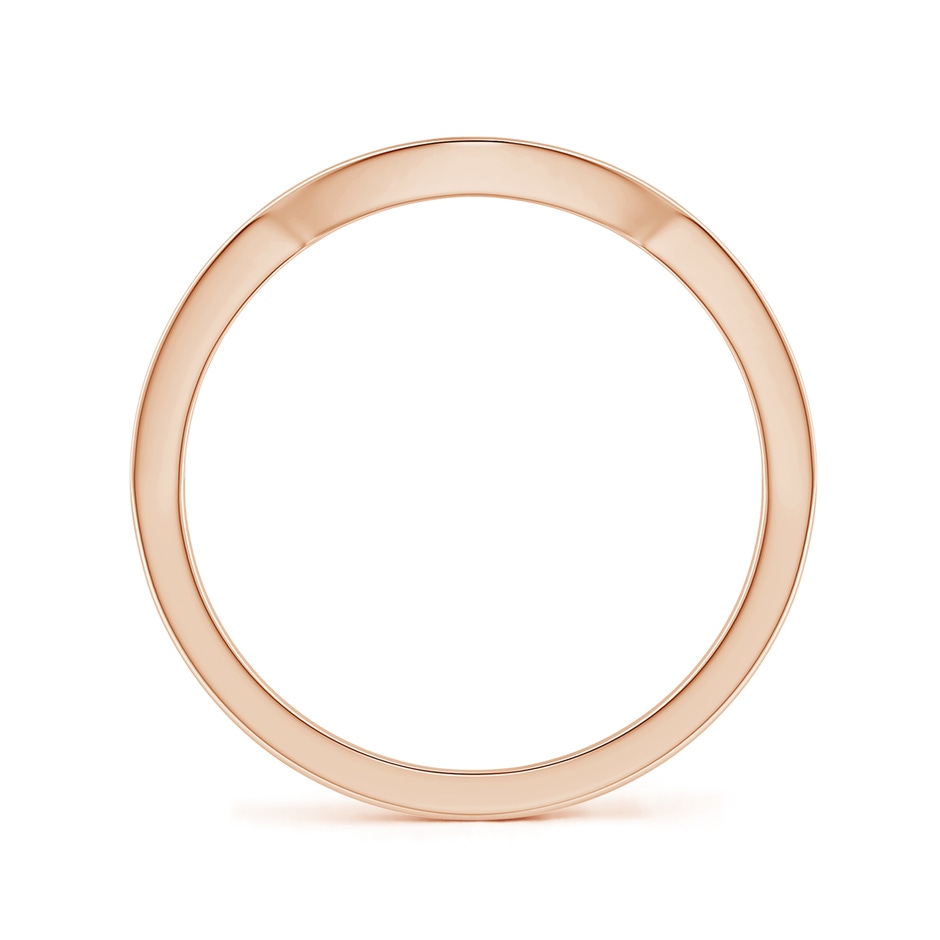 3.65 Vintage Style Diamond Curved Wedding Band with Filigree in Rose Gold side 1