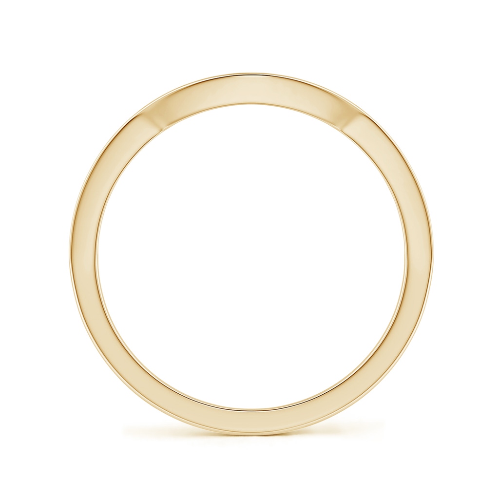 3.65 Vintage Style Diamond Curved Wedding Band with Filigree in Yellow Gold - side 1