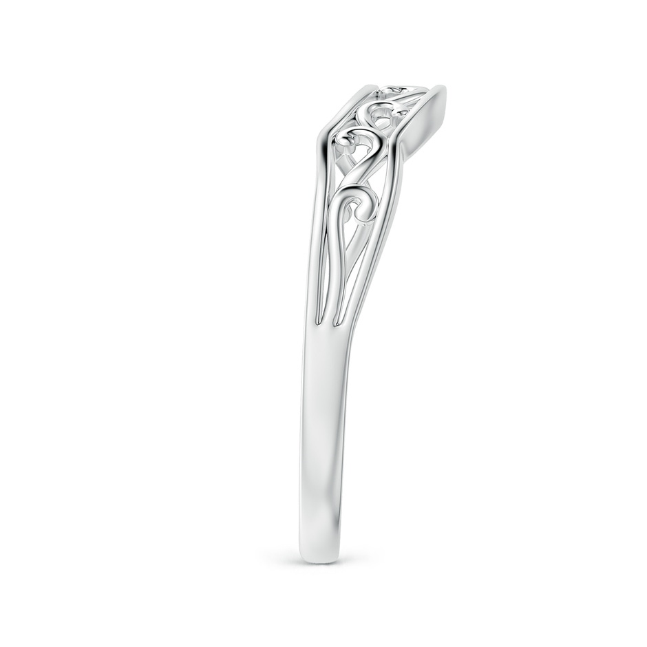 3.75 Vintage Style Diamond Curved Wedding Band with Filigree in P950 Platinum side 2