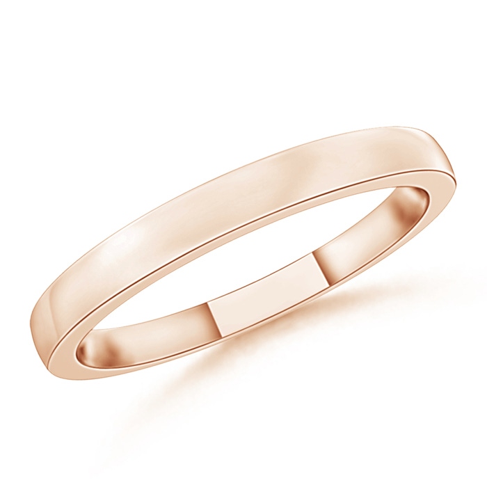 2.65 100 Polished Flat Surface Dome Wedding Band for Her in Rose Gold