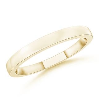 2.65 100 Polished Flat Surface Dome Wedding Band for Her in Yellow Gold
