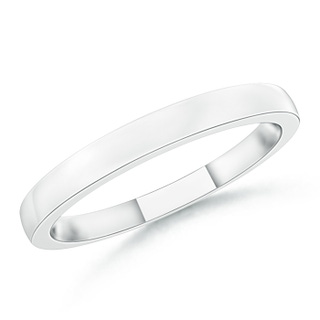 2.65 75 Polished Flat Surface Dome Wedding Band for Her in White Gold