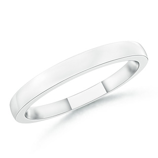 2.65 90 Polished Flat Surface Dome Wedding Band for Her in White Gold
