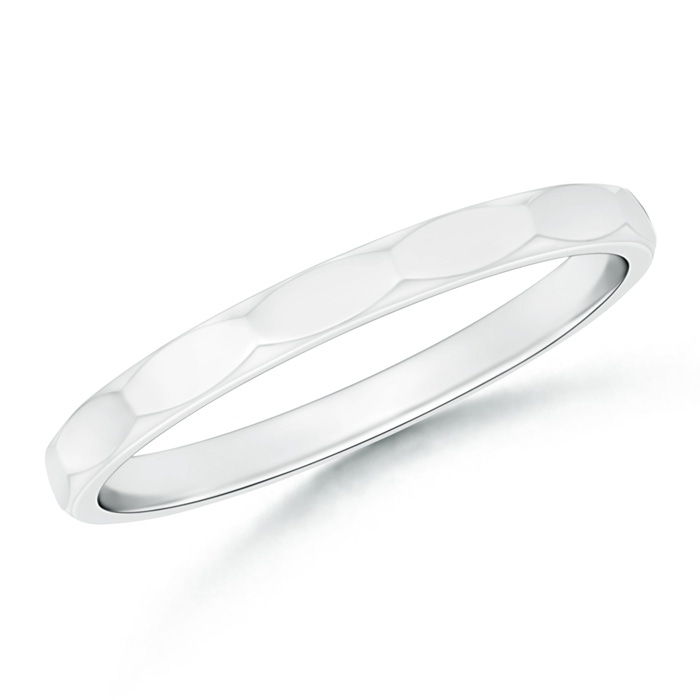 2 80 Polished Faceted Surface Classic Women's Wedding Band in P950 Platinum