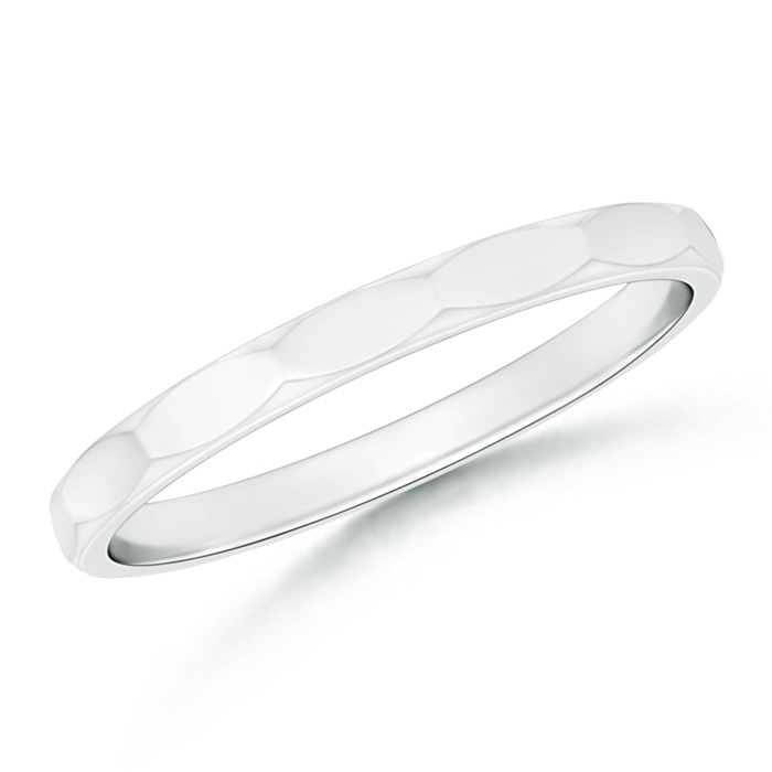 2 80 Polished Faceted Surface Classic Women's Wedding Band in P950 Platinum 