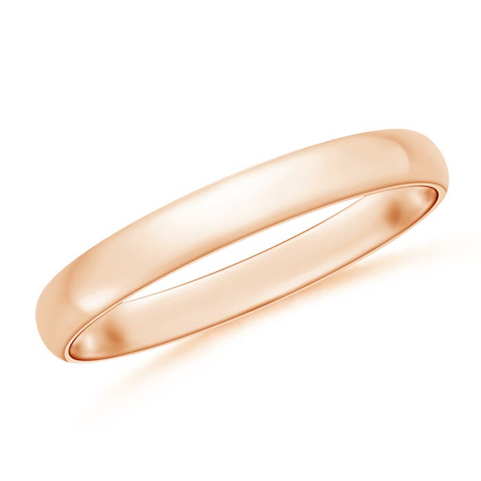 2.5 50 Standard Comfort Fit Sleek Wedding Band in Rose Gold