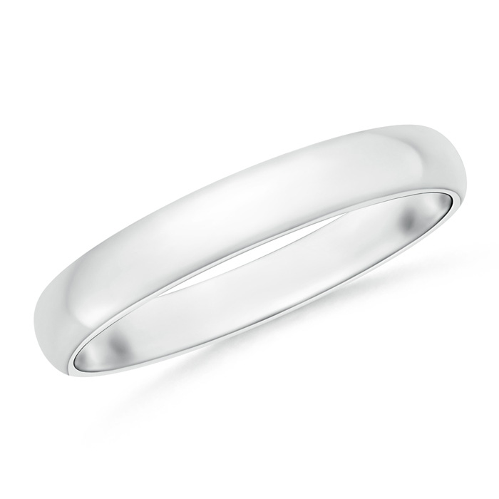 3 50 Standard Comfort Fit Sleek Wedding Band in White Gold