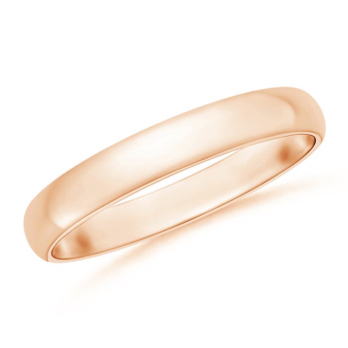 3 55 Standard Comfort Fit Sleek Wedding Band in Rose Gold