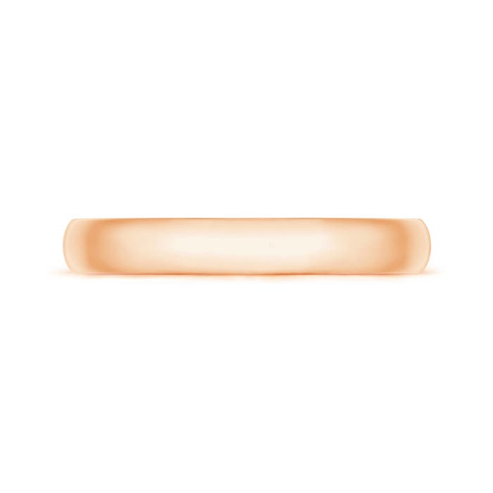 3 90 Standard Comfort Fit Sleek Wedding Band in Rose Gold - side 1