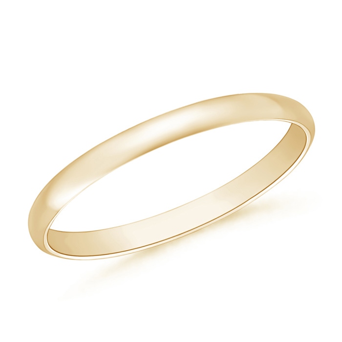 2 70 High Polished Plain Dome Wedding Band for Her in Yellow Gold