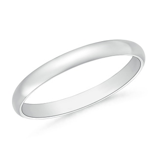2.5 100 High Polished Plain Dome Wedding Band for Her in P950 Platinum