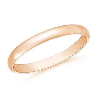 2.5 100 High Polished Plain Dome Wedding Band for Her in Rose Gold