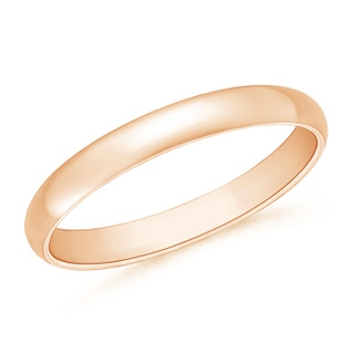 3 100 High Polished Plain Dome Wedding Band for Her in Rose Gold
