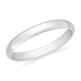 3 65 High Polished Plain Dome Wedding Band for Her in White Gold