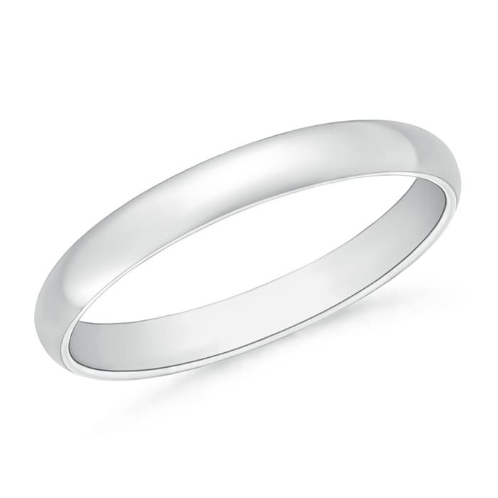3 95 High Polished Plain Dome Wedding Band for Her in White Gold