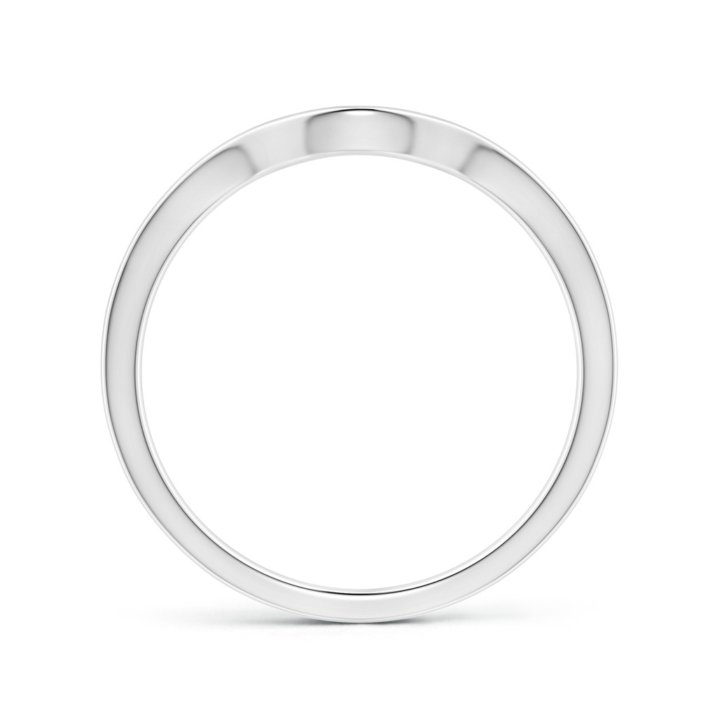 4.1 Comfort Fit Curved Plain Wedding Band in White Gold Side 1