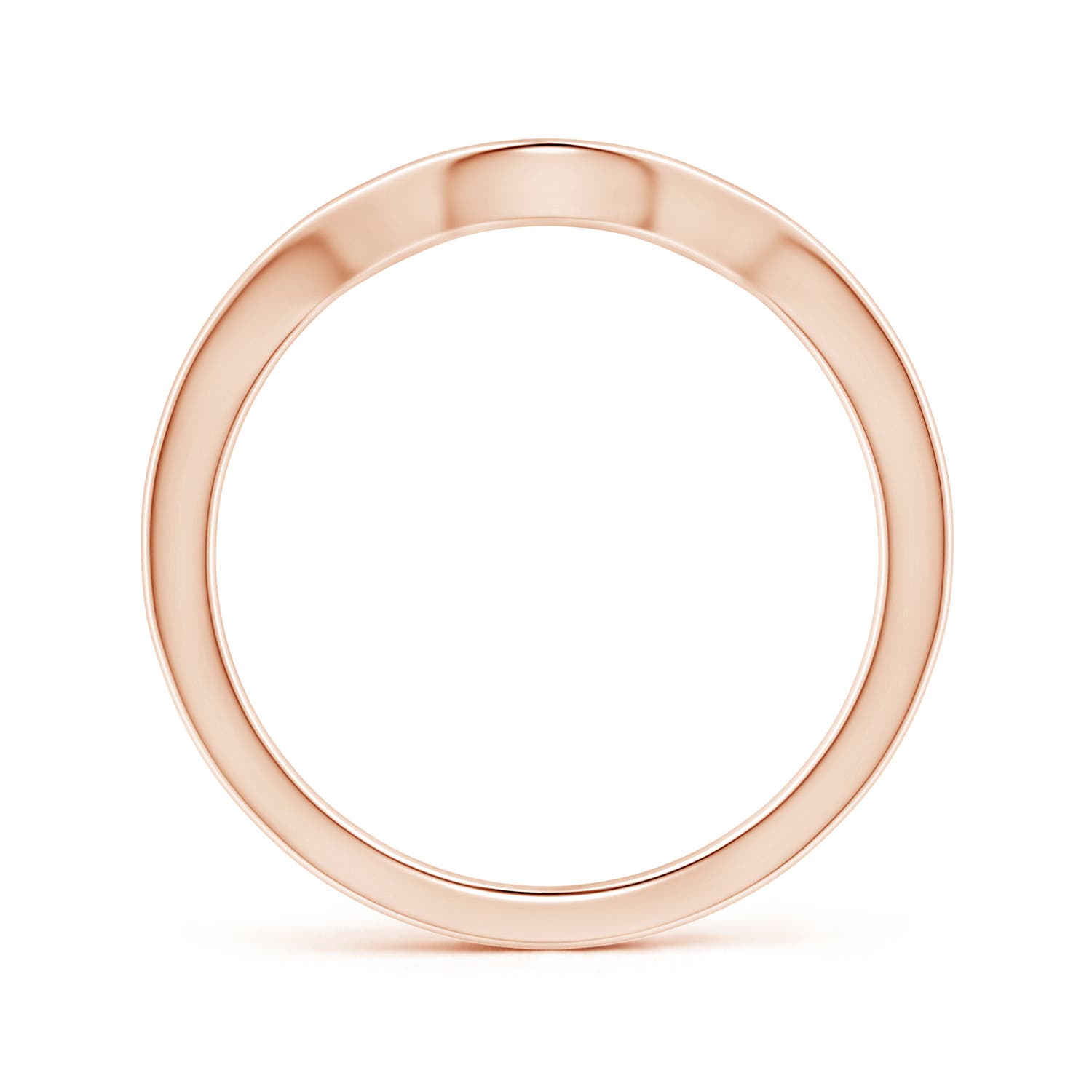 5.79 Comfort Fit Curved Plain Wedding Band in Rose Gold - side 2