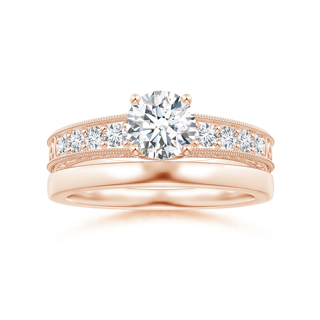 2.3 Aeon Vintage Inspired Wedding Band in Rose Gold Side-3