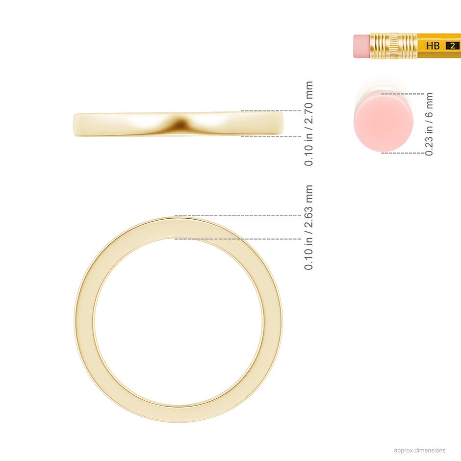 2.7 Aeon Vintage Inspired Wedding Band in 18K Yellow Gold ruler