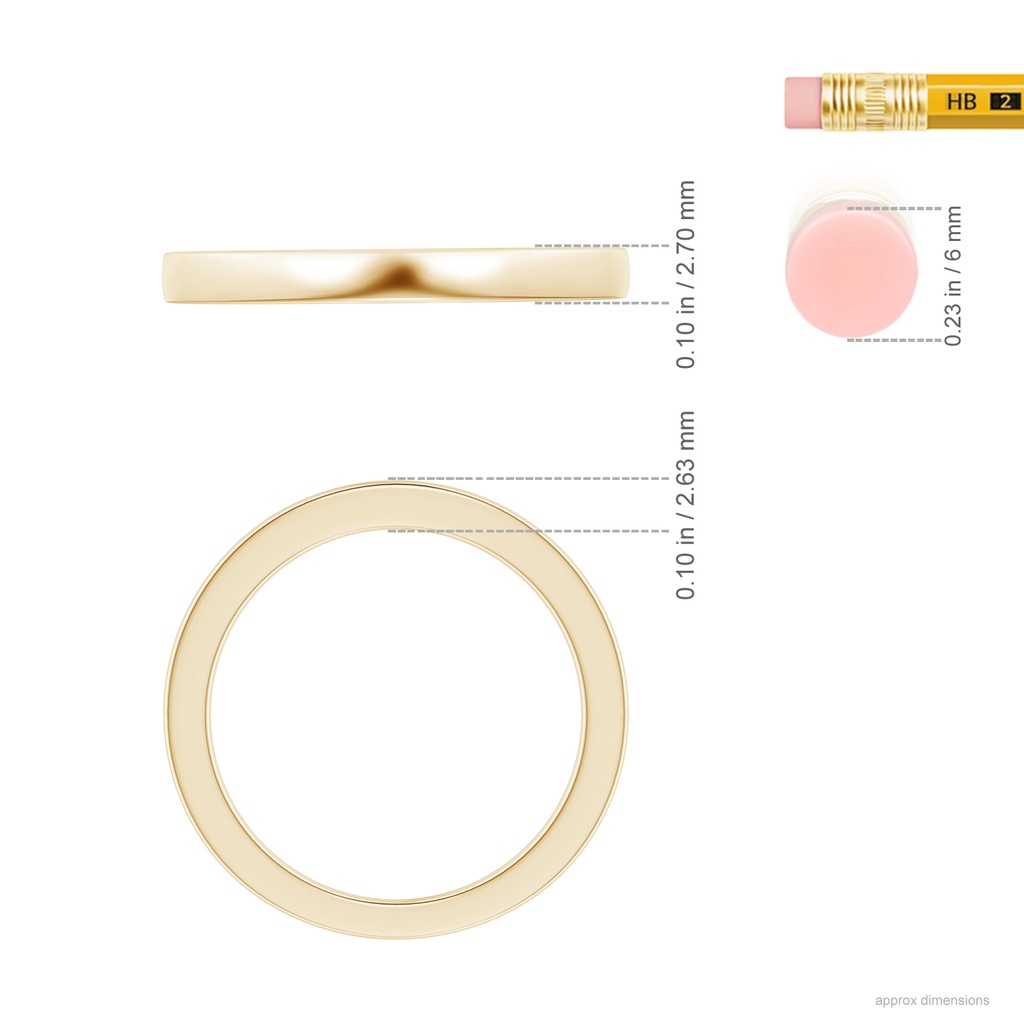 2.7 Aeon Vintage Inspired Wedding Band in Yellow Gold Ruler