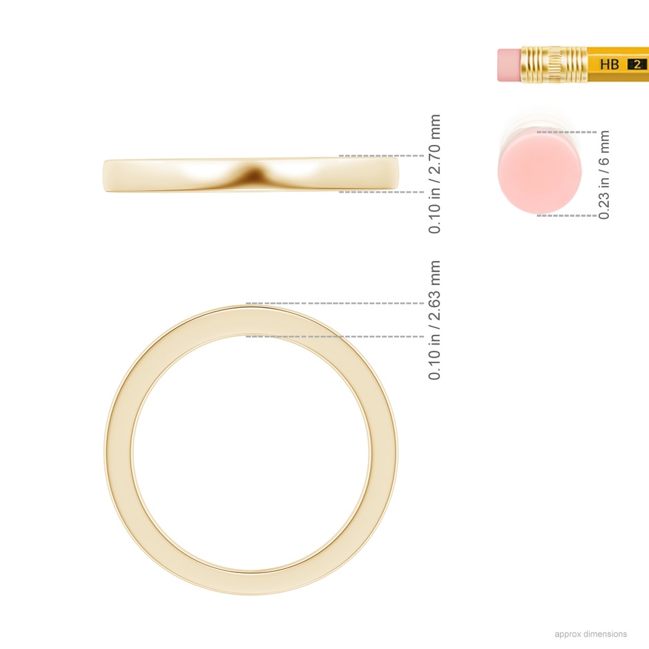 2.7 Aeon Vintage Inspired Wedding Band in Yellow Gold ruler