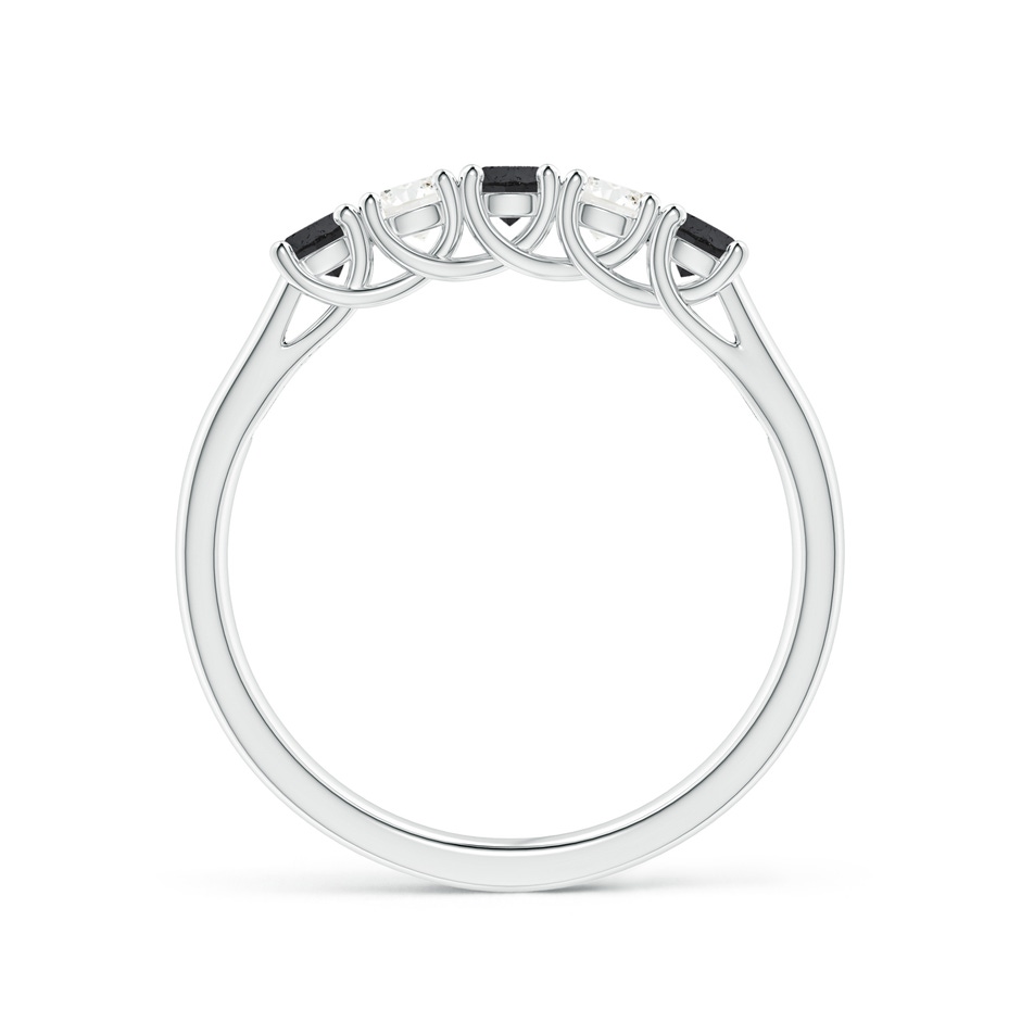 2.8mm A Half Eternity Five Stone Black and White Diamond Wedding Band in P950 Platinum side-1