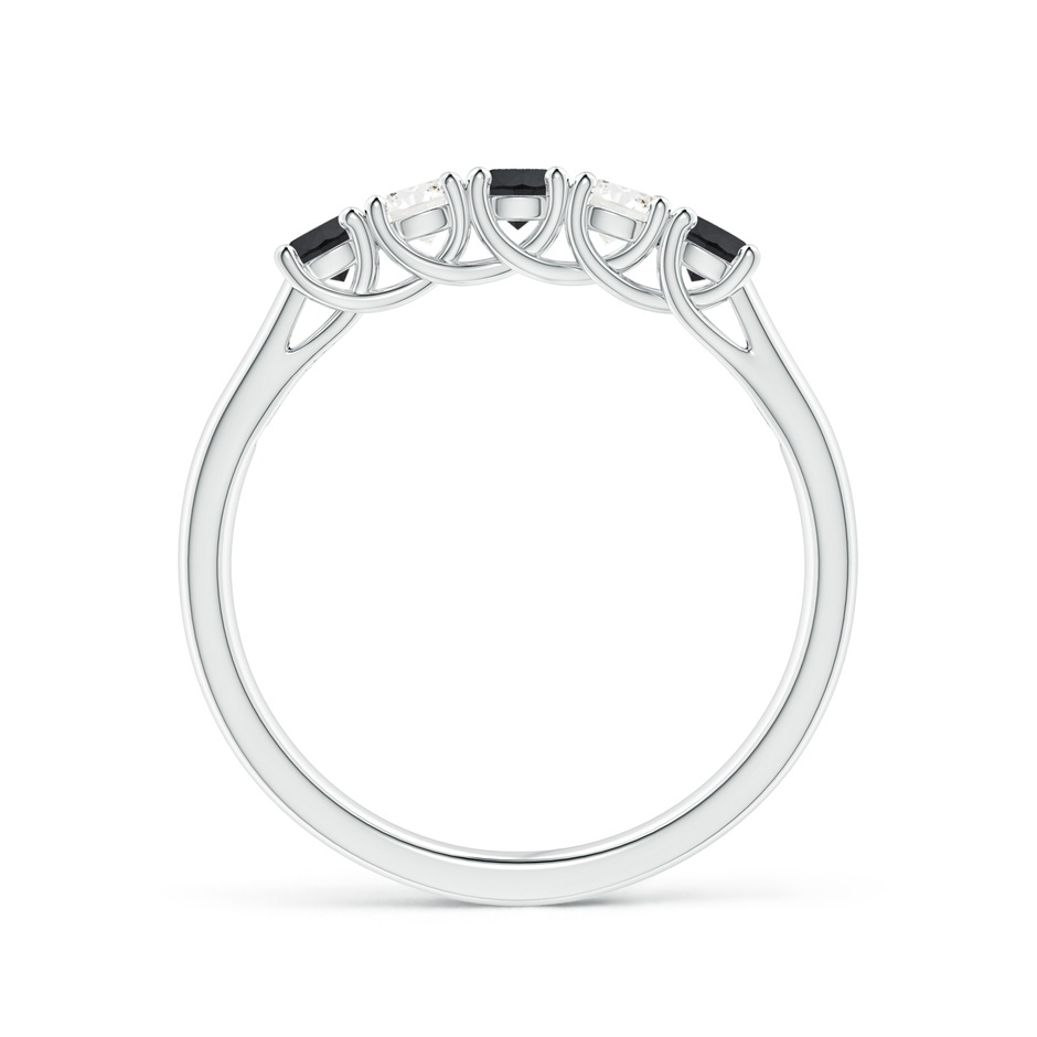 2.8mm AA Half Eternity Five Stone Black and White Diamond Wedding Band in P950 Platinum side-1