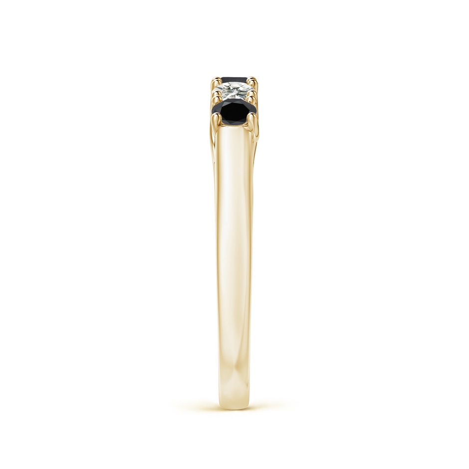 2.8mm AA Half Eternity Five Stone Black and White Diamond Wedding Band in Yellow Gold side-2