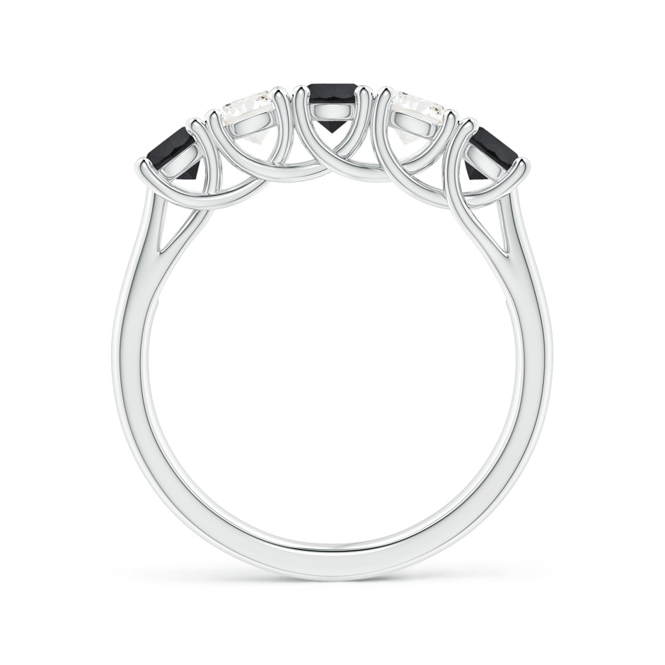 3.8mm AA Half Eternity Five Stone Black and White Diamond Wedding Band in P950 Platinum side-1