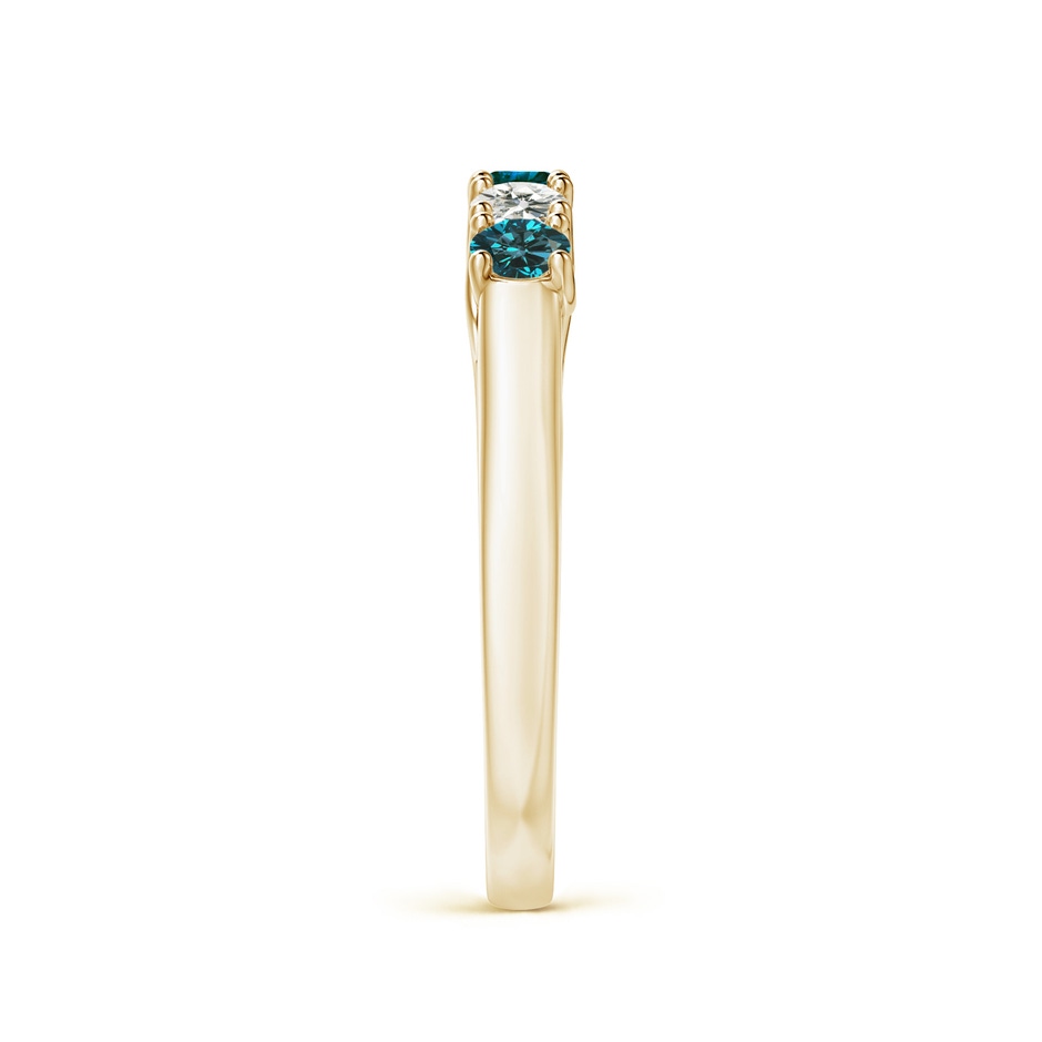 2.8mm AA Half Eternity Five Stone Blue and White Diamond Wedding Band in Yellow Gold side-2