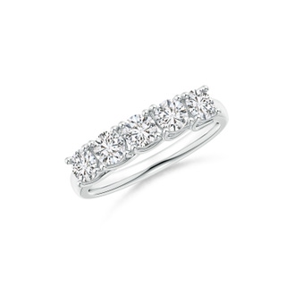 3.8mm HSI2 Half Eternity Five Stone Diamond Wedding Band in P950 Platinum