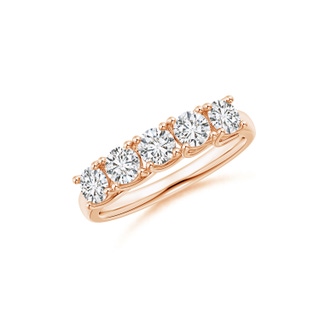 3.8mm HSI2 Half Eternity Five Stone Diamond Wedding Band in Rose Gold