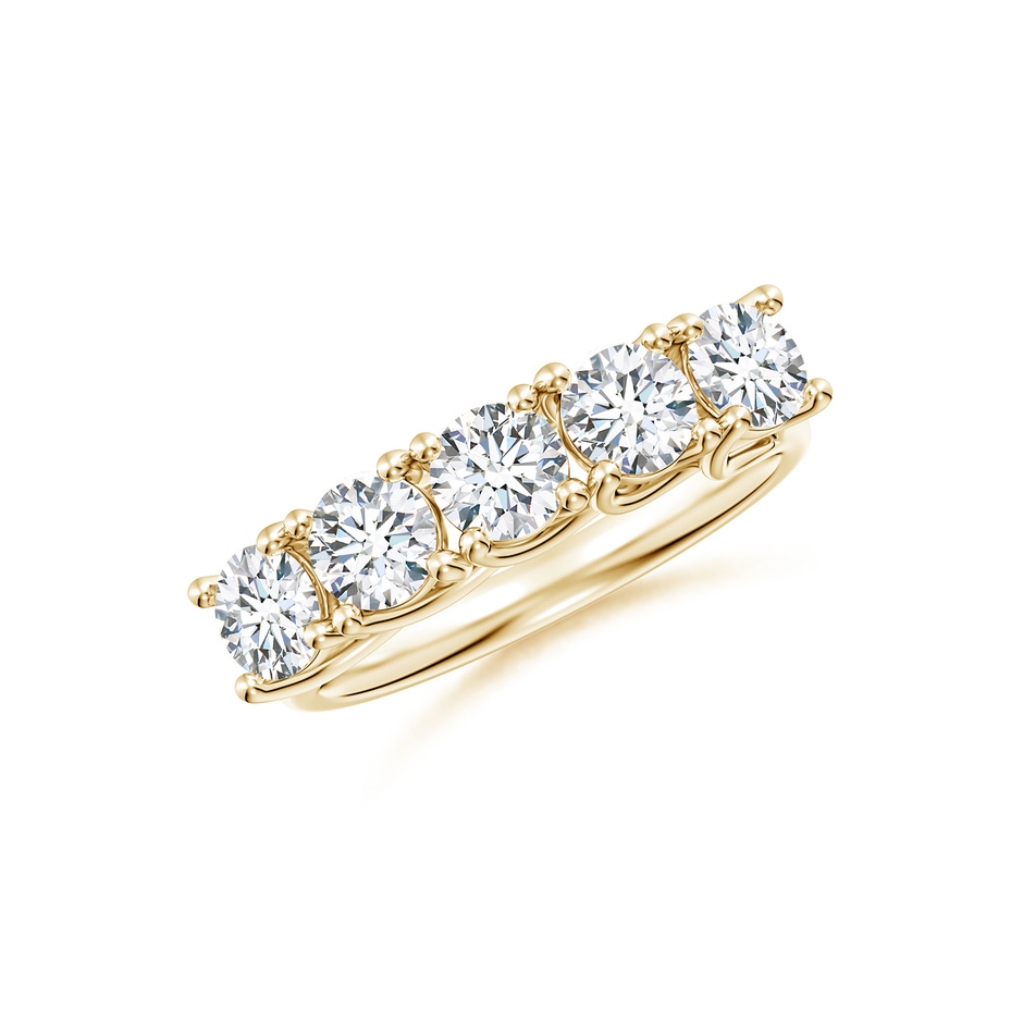 4.2mm GVS2 Half Eternity Five Stone Diamond Wedding Band in Yellow Gold 