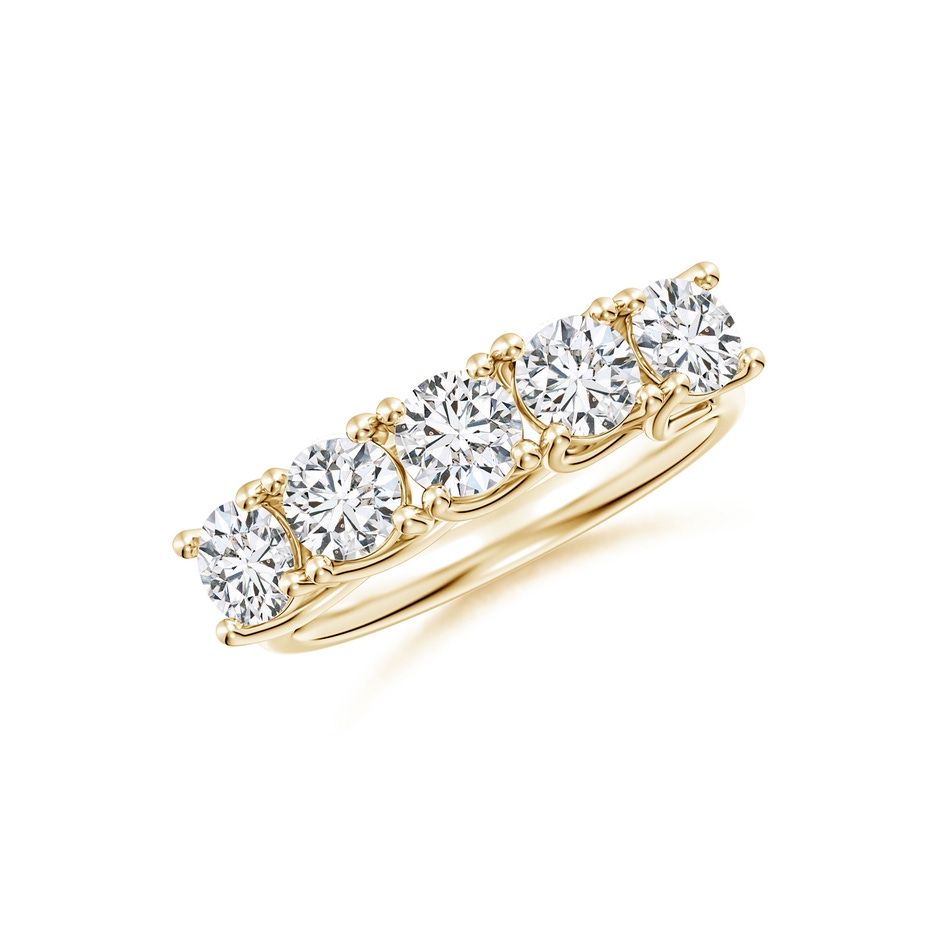 4.2mm HSI2 Half Eternity Five Stone Diamond Wedding Band in Yellow Gold 
