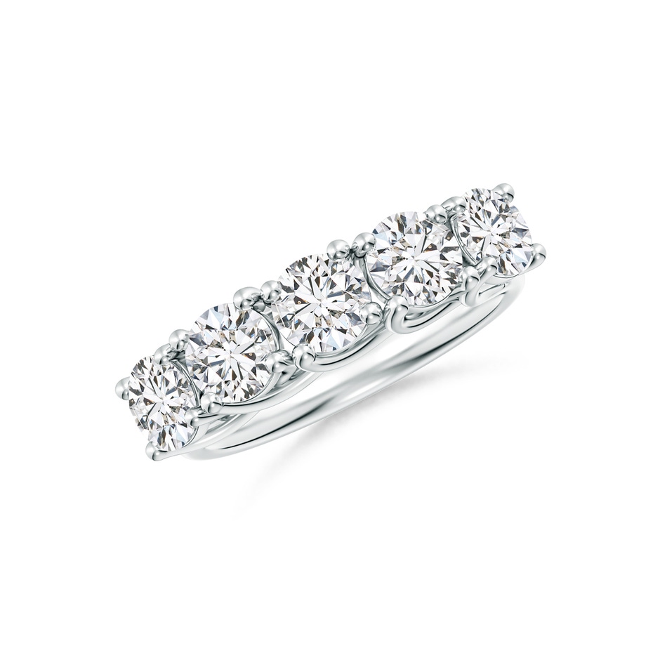 4.8mm HSI2 Half Eternity Five Stone Diamond Wedding Band in White Gold 